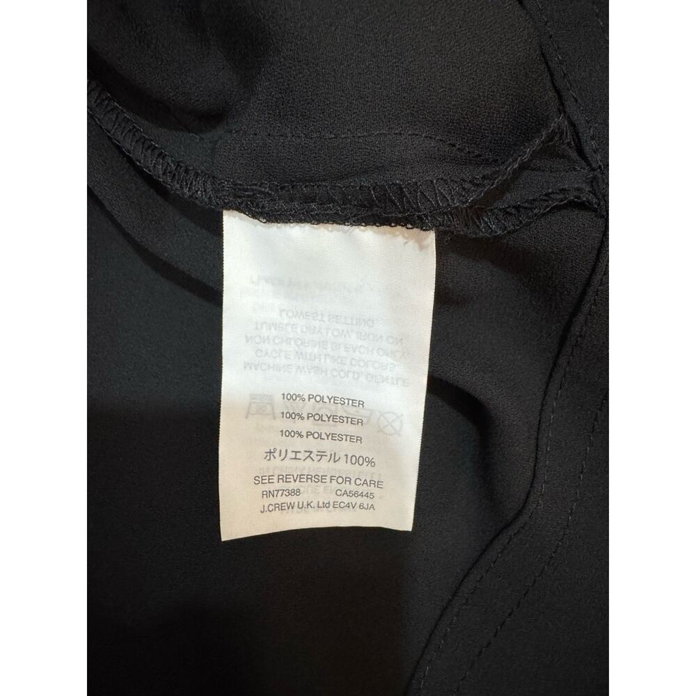 J.CREW Black Pleated Neck Keyhole Back Blouse 100% Polyester Sleeveless 8 - Picture 5 of 5